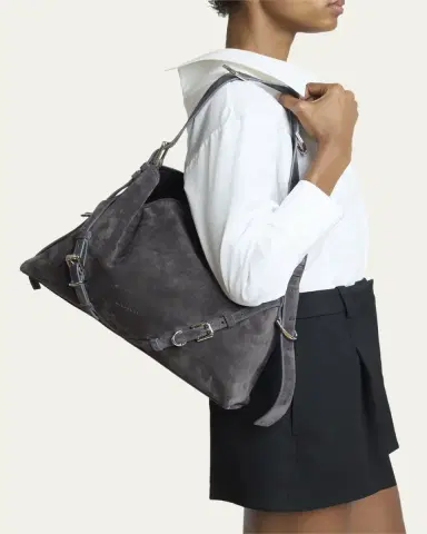 Givenchy Medium Voyou Suede Shoulder Bag | Thumbnail 2 Givenchy Medium Voyou Suede Shoulder Bag | Thumbnail 2