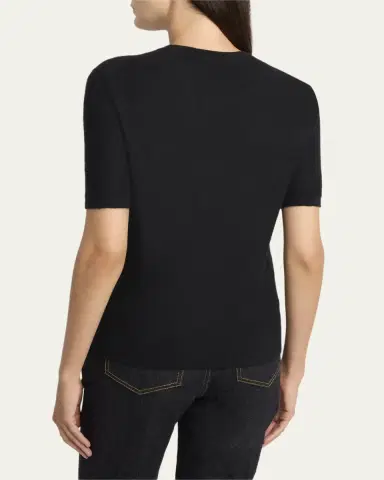 THE ROW Marika Cashmere Short-Sleeve Crewneck Sweater | Thumbnail 3 THE ROW Marika Cashmere Short-Sleeve Crewneck Sweater | Thumbnail 3