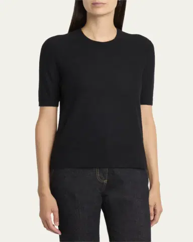 THE ROW Marika Cashmere Short-Sleeve Crewneck Sweater | Thumbnail 4 THE ROW Marika Cashmere Short-Sleeve Crewneck Sweater | Thumbnail 4