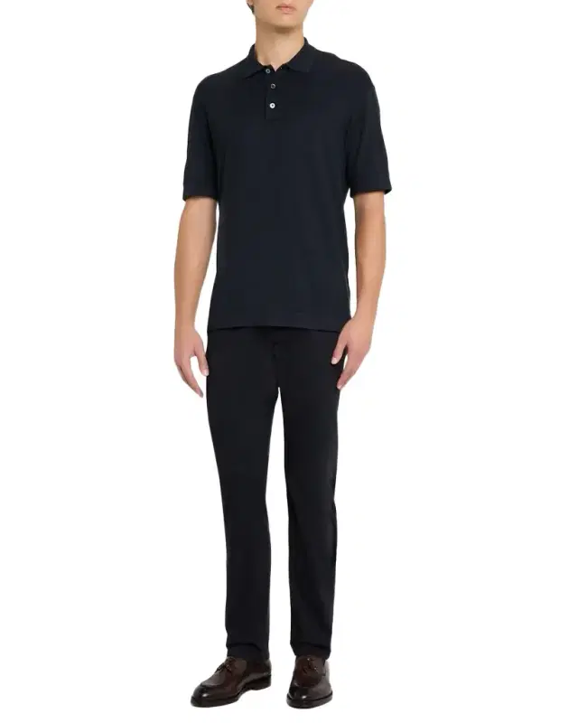 Men's Cotton and Silk Tipped Polo Shirt