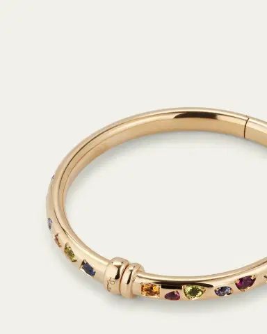 Pomellato 18K Rose Gold Iconica Bangle Bracelet with Various Stones | Thumbnail 4 Pomellato 18K Rose Gold Iconica Bangle Bracelet with Various Stones | Thumbnail 4
