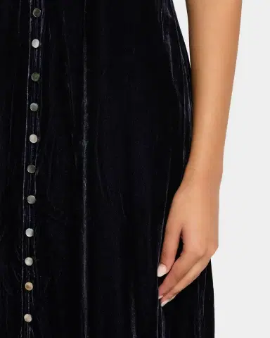 Sea Clarice Lace-Trim Velvet Midi Dress | Thumbnail 9