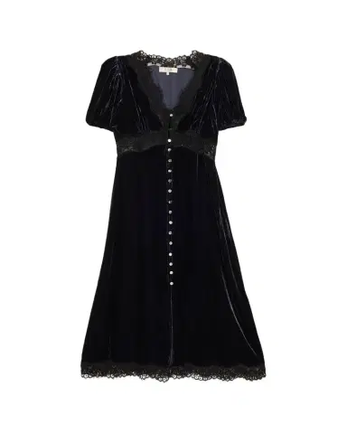 Sea Clarice Lace-Trim Velvet Midi Dress | Thumbnail 1