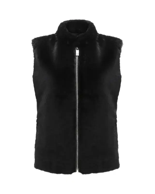 Gorski Select Lamb Shearling Zip Vest with Loro Piana Wool Back