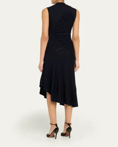 Alaïa Mock-Neck Sculpting Wool Dress | Thumbnail 3
