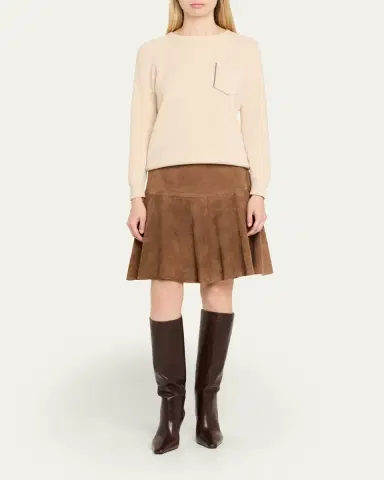 Brunello Cucinelli 80mm Leather Knee-High Boots with Monili Heel | Thumbnail 3 Brunello Cucinelli 80mm Leather Knee-High Boots with Monili Heel | Thumbnail 3