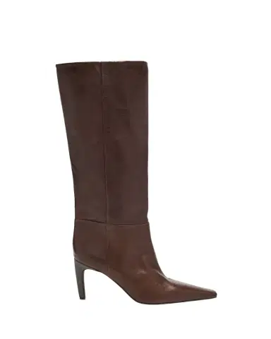 Brunello Cucinelli 80mm Leather Knee-High Boots with Monili Heel | Thumbnail 1 Brunello Cucinelli 80mm Leather Knee-High Boots with Monili Heel | Thumbnail 1