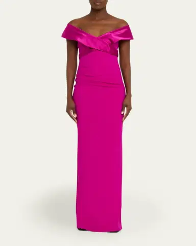 Chiara Boni La Petite Robe Suli Off-Shoulder Column Gown | Thumbnail 2