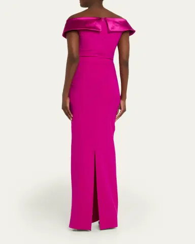 Chiara Boni La Petite Robe Suli Off-Shoulder Column Gown | Thumbnail 3