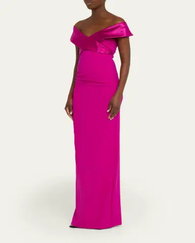Chiara Boni La Petite Robe Suli Off-Shoulder Column Gown | Thumbnail 4