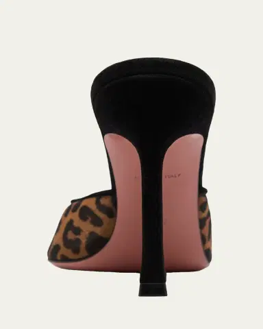 Amina Muaddi Alexa Leopard Mesh Mule Pumps | Thumbnail 3 Amina Muaddi Alexa Leopard Mesh Mule Pumps | Thumbnail 3