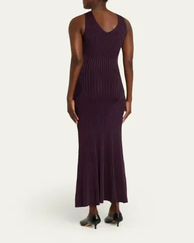 Adam Lippes Twyla Sleeveless Ribbed Midi Dress | Thumbnail 3