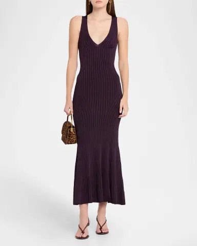 Adam Lippes Twyla Sleeveless Ribbed Midi Dress | Thumbnail 6
