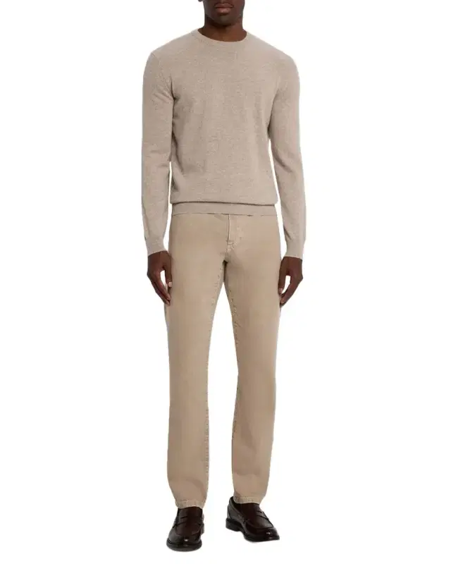 ZEGNA Men's Marble-Effect Slim Five-Pocket Pants