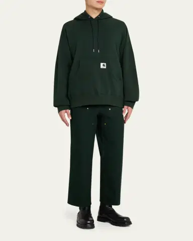 SACAI x CARHARTT WIP Men's Washed Cotton Hoodie with Label | Thumbnail 3 SACAI x CARHARTT WIP Men's Washed Cotton Hoodie with Label | Thumbnail 3
