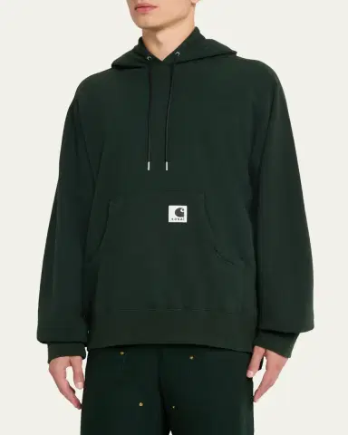SACAI x CARHARTT WIP Men's Washed Cotton Hoodie with Label | Thumbnail 5 SACAI x CARHARTT WIP Men's Washed Cotton Hoodie with Label | Thumbnail 5