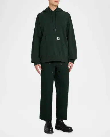 SACAI x CARHARTT WIP Men's Washed Cotton Hoodie with Label | Thumbnail 7 SACAI x CARHARTT WIP Men's Washed Cotton Hoodie with Label | Thumbnail 7