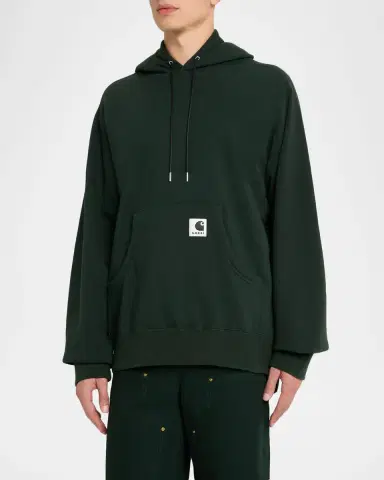 SACAI x CARHARTT WIP Men's Washed Cotton Hoodie with Label | Thumbnail 9 SACAI x CARHARTT WIP Men's Washed Cotton Hoodie with Label | Thumbnail 9