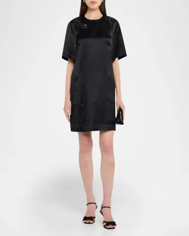Jason Wu Collection Embellished Applique Mini Shift Dress | Thumbnail 6