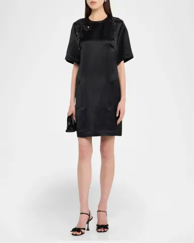 Jason Wu Collection Embellished Applique Mini Shift Dress | Thumbnail 8