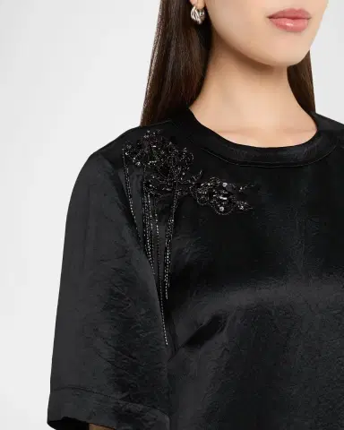 Jason Wu Collection Embellished Applique Mini Shift Dress | Thumbnail 9