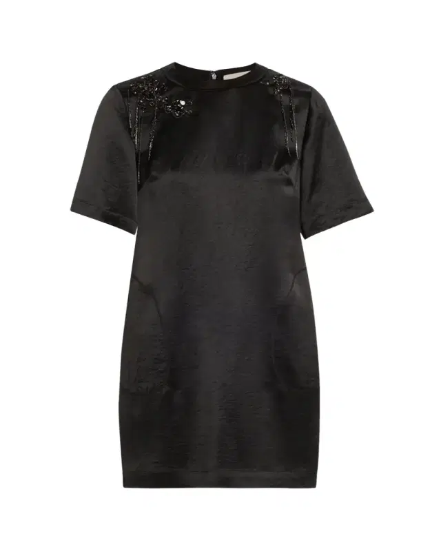 Embellished Applique Mini Shift Dress