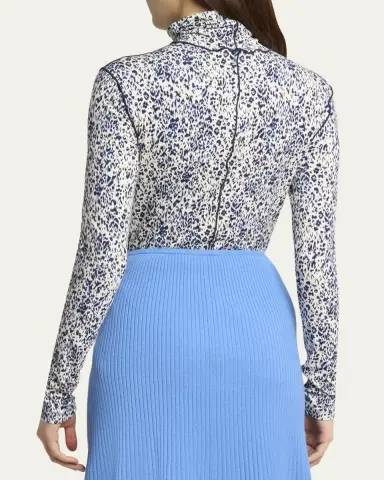 Proenza Schouler White Label Audrey Printed Jersey Turtleneck | Thumbnail 3 Proenza Schouler White Label Audrey Printed Jersey Turtleneck | Thumbnail 3
