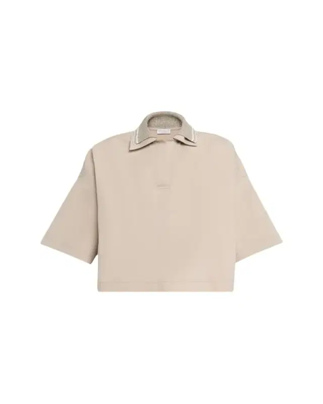 Brunello Cucinelli Techno Couture Fleece Polo Shirt With Double Knit Collar