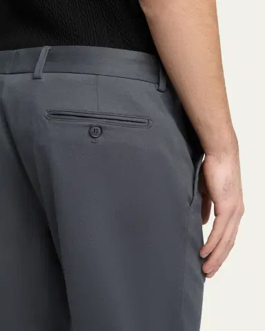 Giorgio Armani Men's Cotton and Cashmere Slim Flat-Front Trousers | Thumbnail 5 Giorgio Armani Men's Cotton and Cashmere Slim Flat-Front Trousers | Thumbnail 5