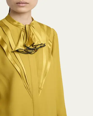 Valentino Garavani Ruffle Pleated Silk Blouse | Thumbnail 5