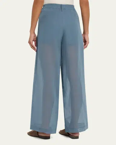 Brunello Cucinelli Monili-Trim Cotton Organza Wide-Leg Track Pants | Thumbnail 3 Brunello Cucinelli Monili-Trim Cotton Organza Wide-Leg Track Pants | Thumbnail 3