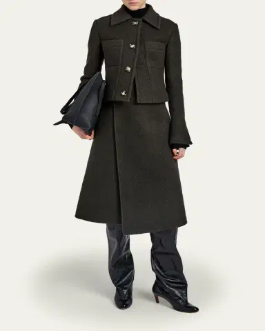 Proenza Schouler Kinsley Tailored Bouclé Twill Jacket | Thumbnail 2 Proenza Schouler Kinsley Tailored Bouclé Twill Jacket | Thumbnail 2