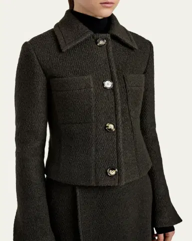 Proenza Schouler Kinsley Tailored Bouclé Twill Jacket | Thumbnail 4 Proenza Schouler Kinsley Tailored Bouclé Twill Jacket | Thumbnail 4