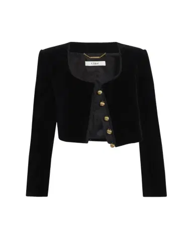 Chloé Velvet Cropped Top Coat | Thumbnail 1 Chloé Velvet Cropped Top Coat | Thumbnail 1