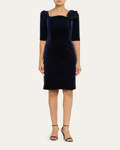 Rickie Freeman for Teri Jon Floral Applique Velvet Dress | Thumbnail 2 Rickie Freeman for Teri Jon Floral Applique Velvet Dress | Thumbnail 2