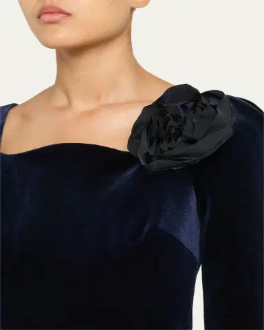 Rickie Freeman for Teri Jon Floral Applique Velvet Dress | Thumbnail 5 Rickie Freeman for Teri Jon Floral Applique Velvet Dress | Thumbnail 5