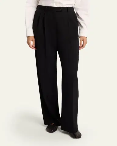 The Row Virgil Double-Pleated Straight-Leg Pants | Thumbnail 4 The Row Virgil Double-Pleated Straight-Leg Pants | Thumbnail 4