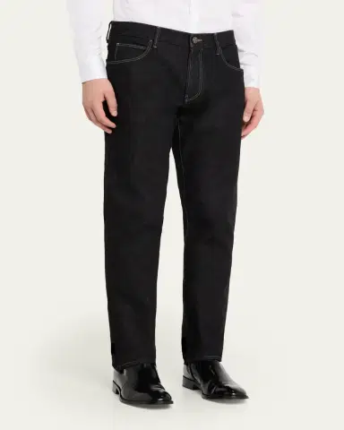 Giorgio Armani Men's Straight Five-Pocket Jeans | Thumbnail 2