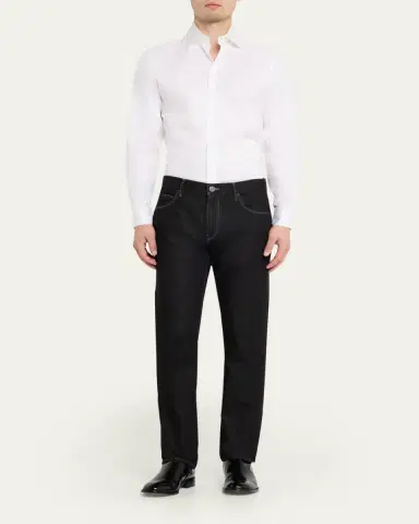 Giorgio Armani Men's Straight Five-Pocket Jeans | Thumbnail 4