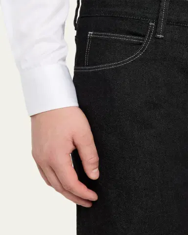 Giorgio Armani Men's Straight Five-Pocket Jeans | Thumbnail 5