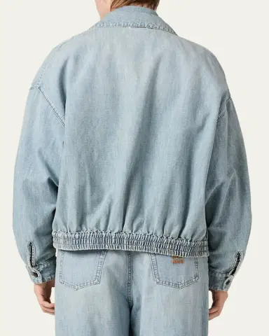 Miu Miu Denim Zip Bomber Jacket | Thumbnail 4
