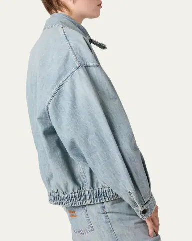 Miu Miu Denim Zip Bomber Jacket | Thumbnail 5
