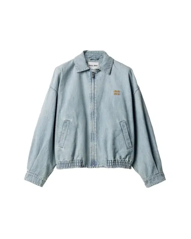 Denim Zip Bomber Jacket