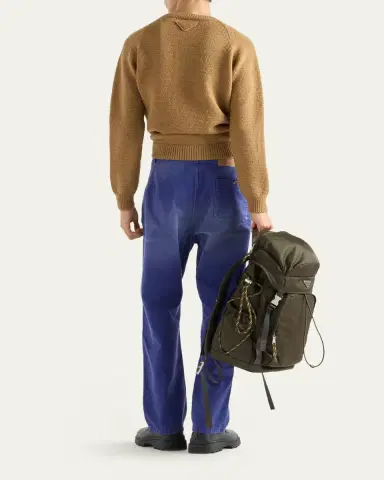 Prada Men's Vintage-Treated Twill Relaxed Fit Five-Pocket Pants | Thumbnail 3 Prada Men's Vintage-Treated Twill Relaxed Fit Five-Pocket Pants | Thumbnail 3