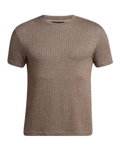 Giorgio Armani Men's Box-Jacquard Viscose Stretch Crewneck T-Shirt | Thumbnail 1