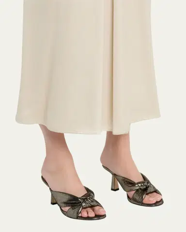 Stuart Weitzman 75mm Soplaya Leather Noir Mule Sandals | Thumbnail 2