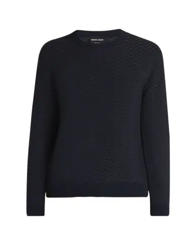 Giorgio Armani Men's Bicolor Chevron Crewneck Sweater | Thumbnail 1 Giorgio Armani Men's Bicolor Chevron Crewneck Sweater | Thumbnail 1