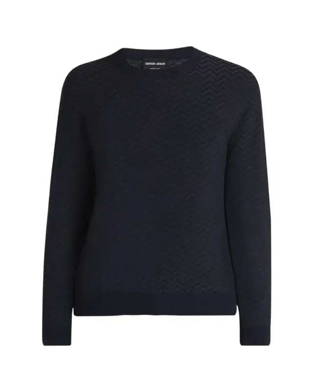 Men's Bicolor Chevron Crewneck Sweater