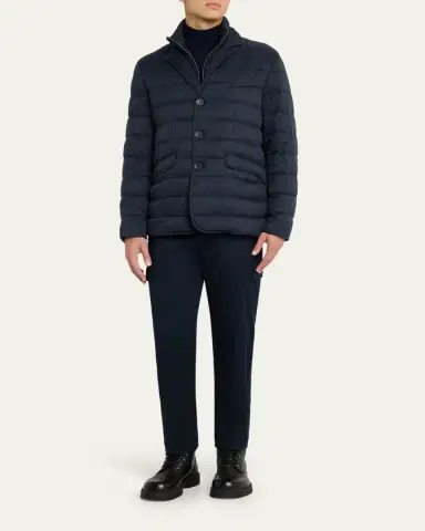 Herno Men 's Quilted Blazer with Windguard | Thumbnail 6 Herno Men 's Quilted Blazer with Windguard | Thumbnail 6