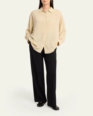 THE ROW Luka Oversized Silk Button-Down Shirt | Thumbnail 2